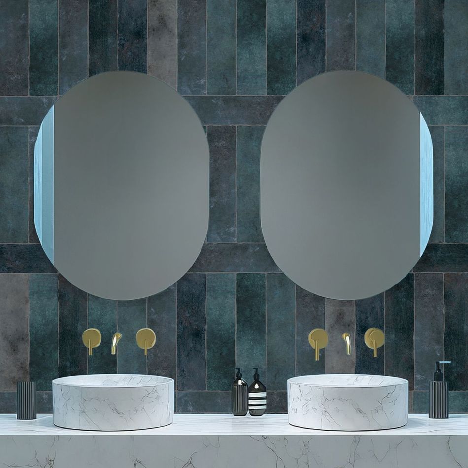 28x7 Stiled Boston Fenway Blue Porcelain Tile Choice